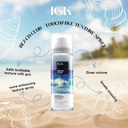 IGK BEACH CLUB Volumizing Texture Spray - Instant Beach Waves & Flexible Hold | 5oz Non-Drying Formula