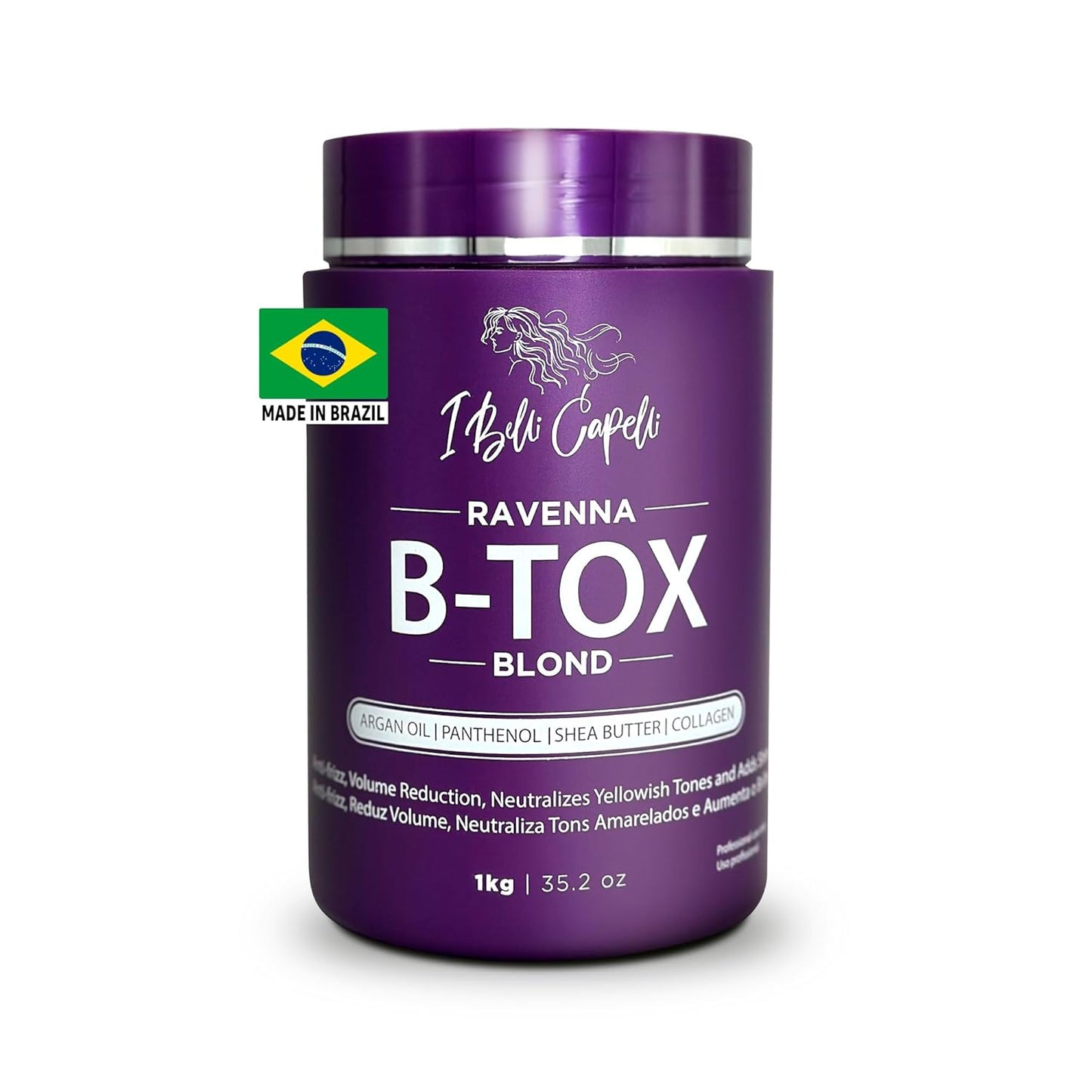 I Belli Capelli Ravenna Hair B-tox Treatment - Formaldehyde-Free, Anti-Frizz, Deep Hydration | 35.2 oz (1kg)