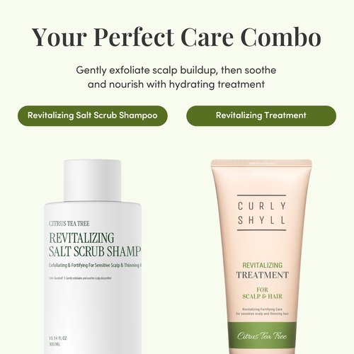 CURLYSHYLL Revitalizing Salt Scrub Shampoo | Exfoliating & Clarifying Scalp Treatment | Dual Salt Formula | Scalp Care for Thinning Hair | 300ml