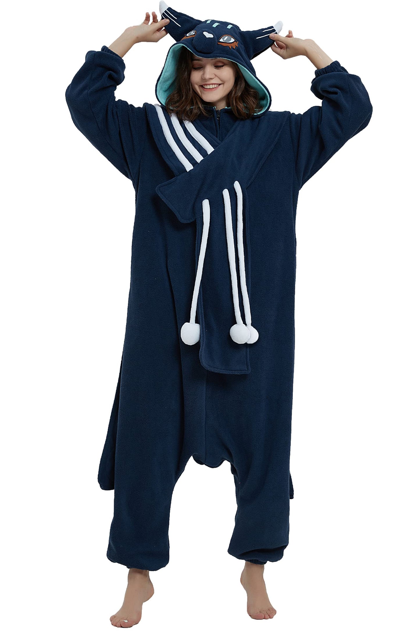 DarkCom Animal Onesie Unisex Adult Christmas Pajamas, One Piece Cosplay Magicaian Halloween Costume Sleepwear Homewear for Women Men Medium