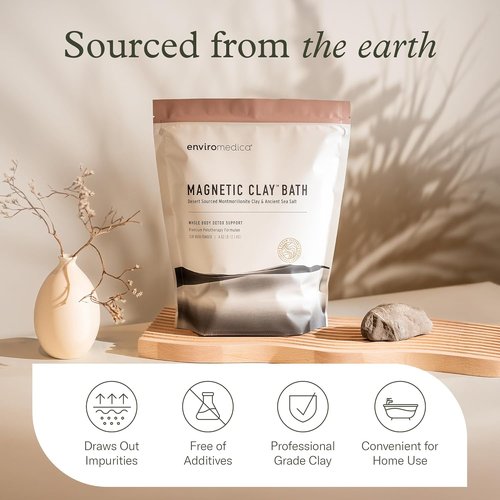 Enviromedica Magnetic Bentonite Clay Bath - Rejuvenating Soak with Himalayan Salt | 500g Body & Face Mask