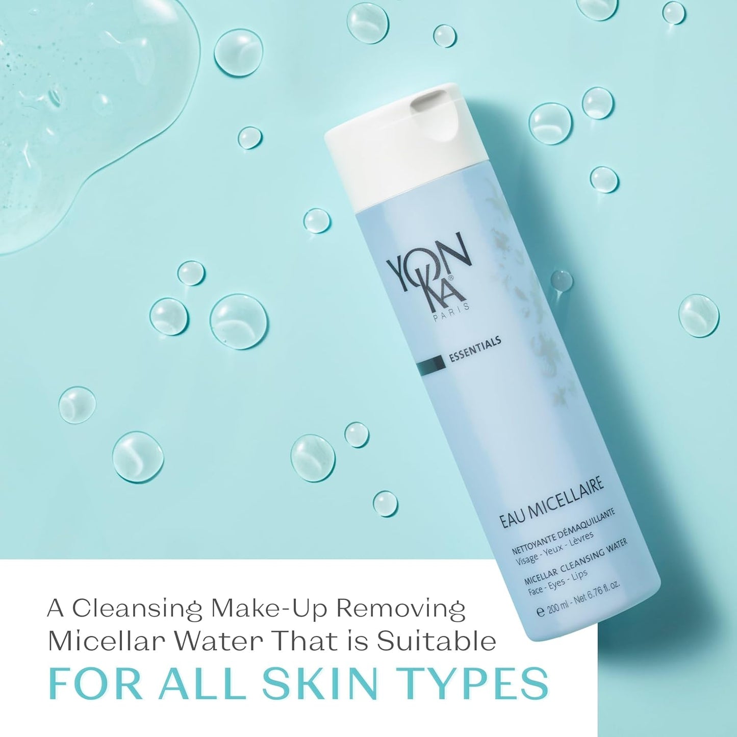 Yon-Ka Micellar Water - Gentle Cleansing Makeup Remover for Hydrated Skin | Paraben-Free 200ml