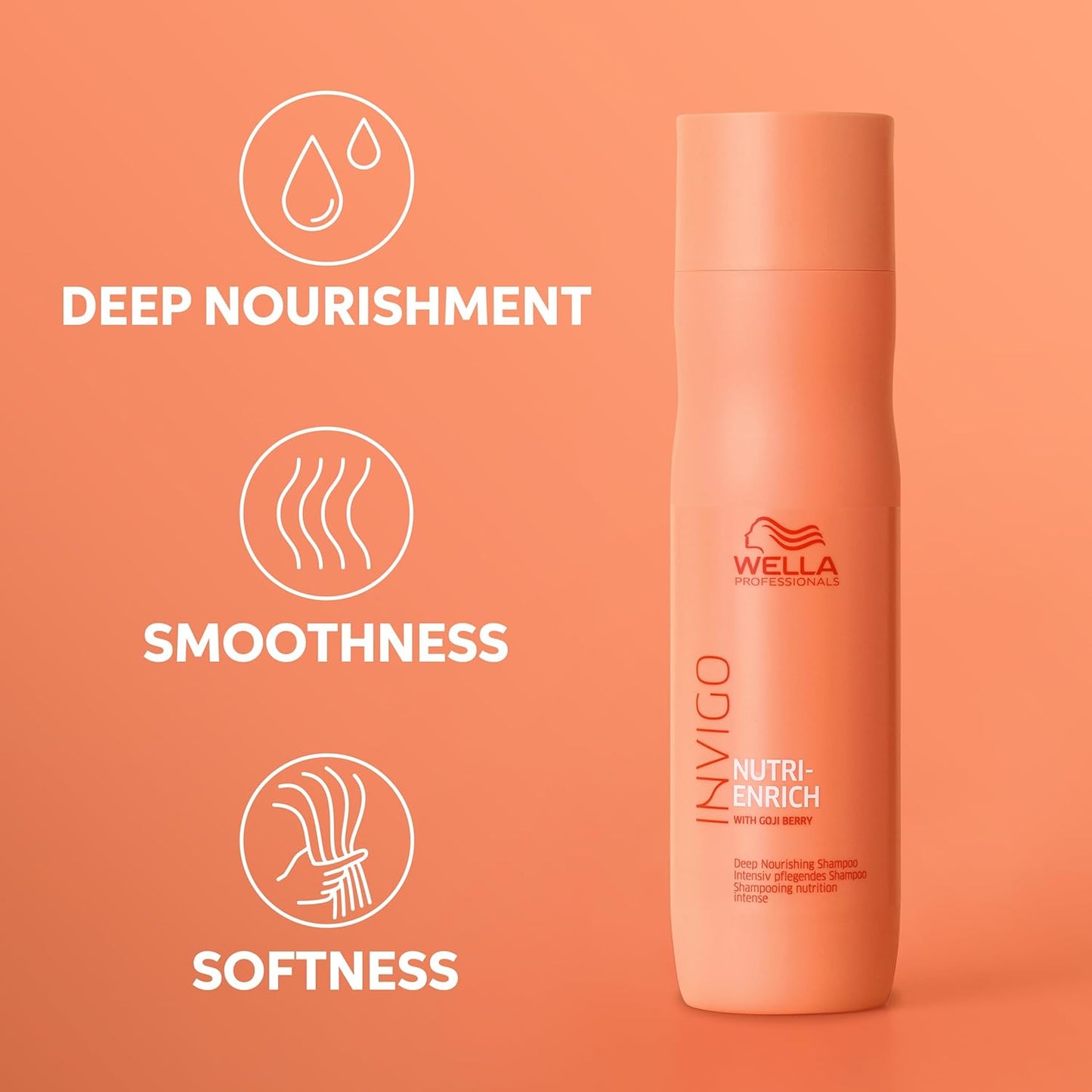 Wella Professionals Invigo Nutri-Enrich Shampoo - Deep Nourishing Formula for Dry & Damaged Hair | 33.8 oz