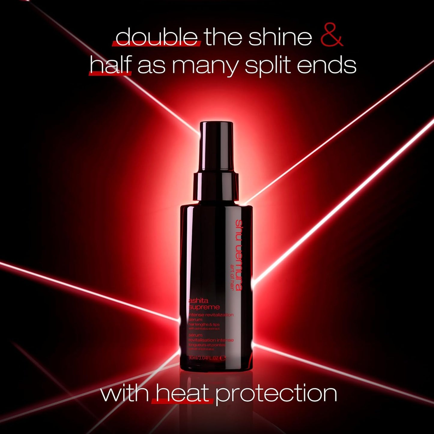Shu Uemura Art of Hair Ashita Supreme Smoothing Serum - Adds Shine & Reduces Frizz | 3 Fl Oz