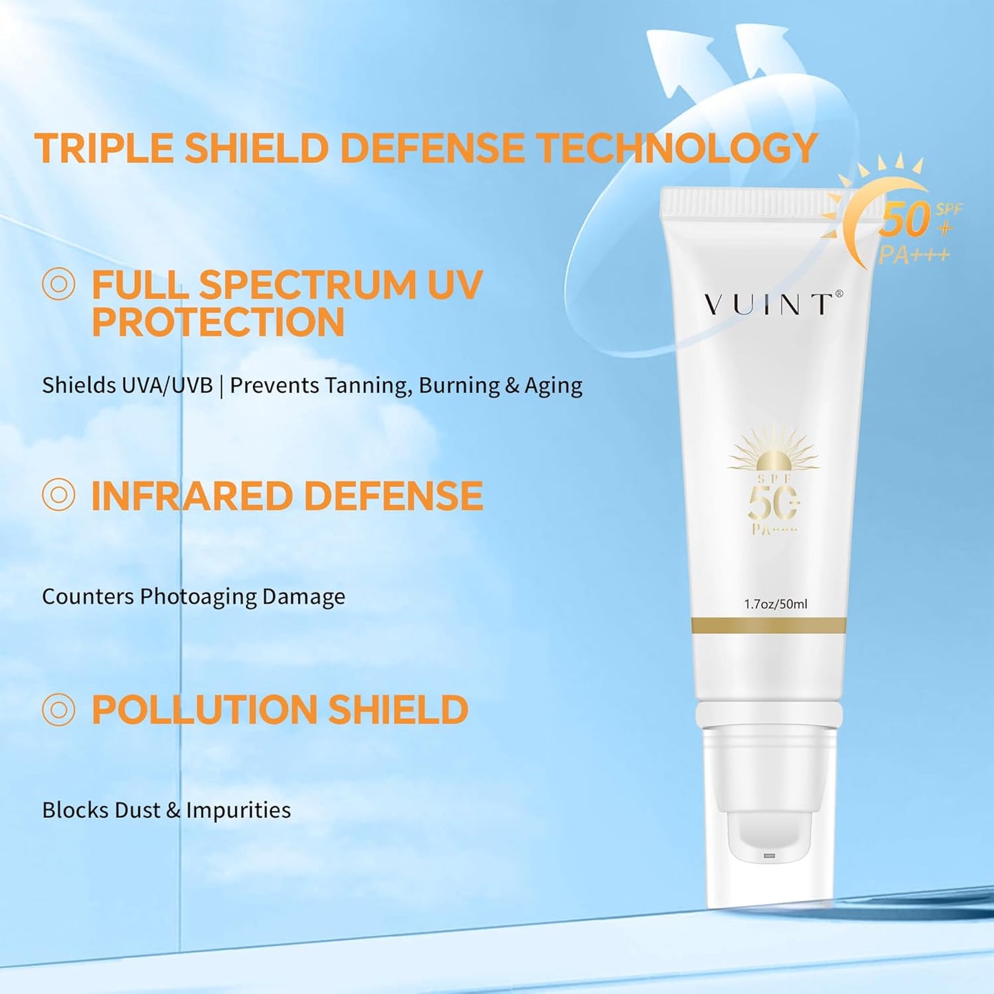 Vuint Tinted Sunscreen SPF 50 - Lightweight, Non-Greasy Broad Spectrum Protection for Sensitive Skin | Hydrating & Waterproof