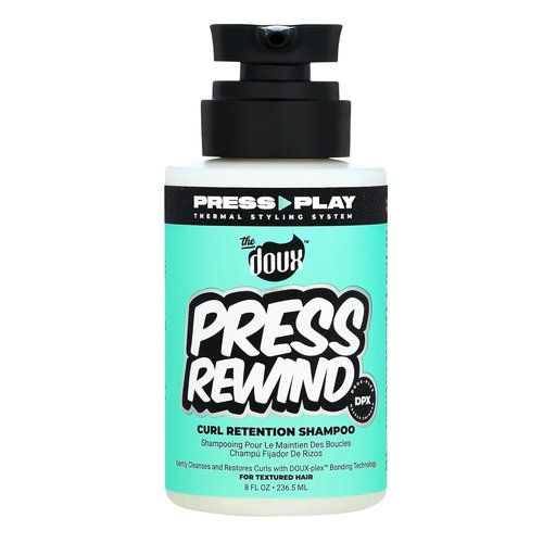 Doux PRESS REWIND Curl Retention Shampoo - Anti-Frizz Hydrating Formula with Aloe & Pataua Oil | Sulfate-Free, 8 oz
