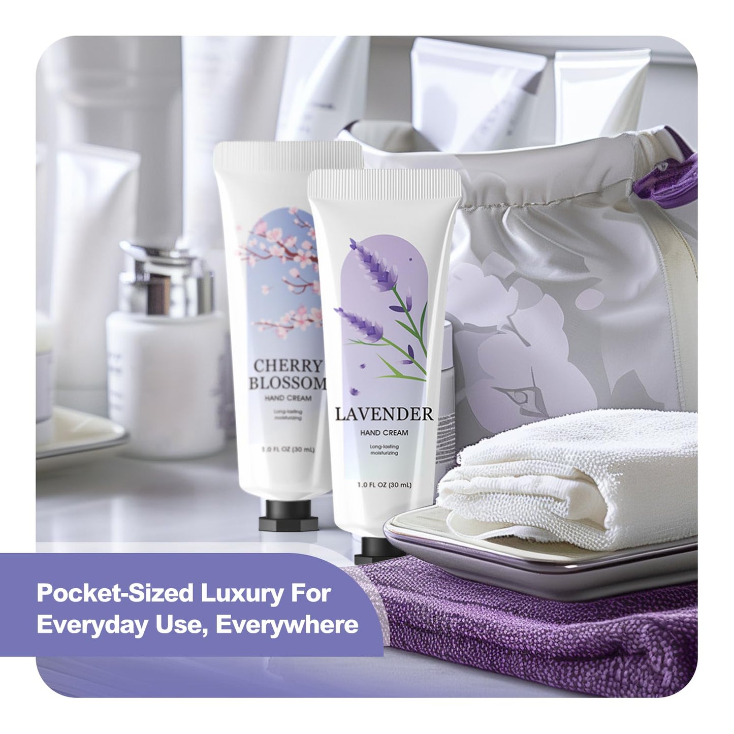 Spa Luxetique Hand Cream Set - 20 Pack Travel Size Mini Lotions for Dry Hands | Perfect Gifts for Moms & Bridesmaids (1.0 oz Each)