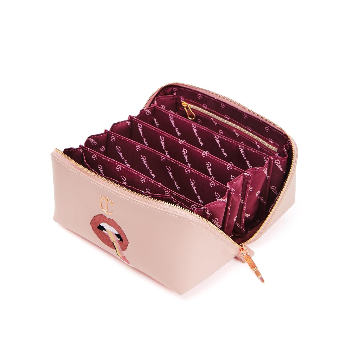 Charlotte Tilbury Pillow Talk Makeup Bag - Travel Cosmetic Bag in Iconic Pink with Rose Gold Zip