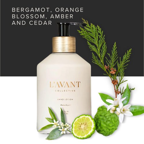 L'AVANT Collective Luxury Hand Lotion - High Performing Moisturizing Hand Cream for Dry, Cracked Hands, Nails & Cuticles - Hydrating Shea Butter Formula (10 oz, Blushed Bergamot)