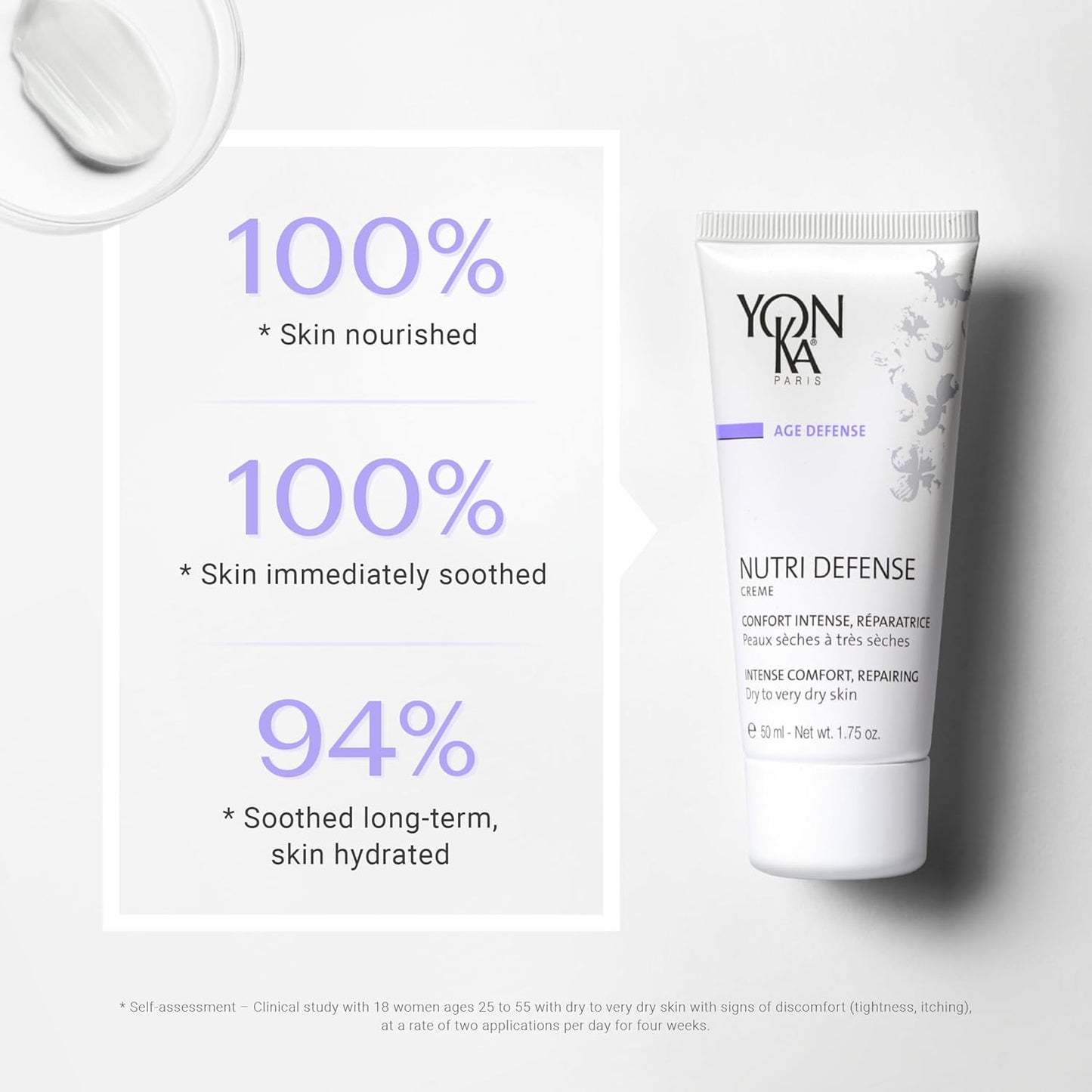 Yonka Nutri-Defense Creme - Nourishing Facial Moisturizer with Shea Butter & Probiotics | For Dry, Sensitive Skin