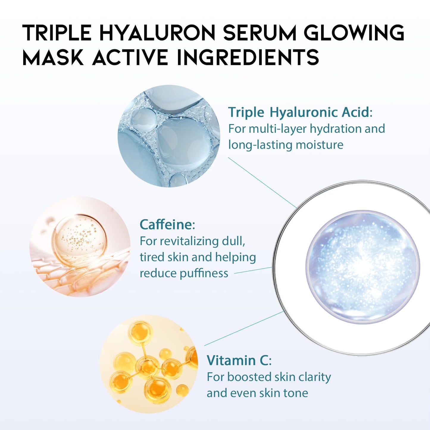 Skiennix Hydrating Sheet Mask Variety Pack - Korean Vegan Facial Masks for All Skin Types | 5 Count