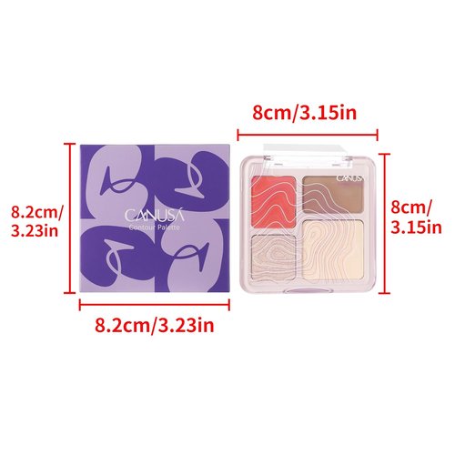 Regine Switzerland 4-in-1 Contour Palette - Blush, Matte & Pearlescent Highlighter, Bronzer | Long-Lasting Makeup