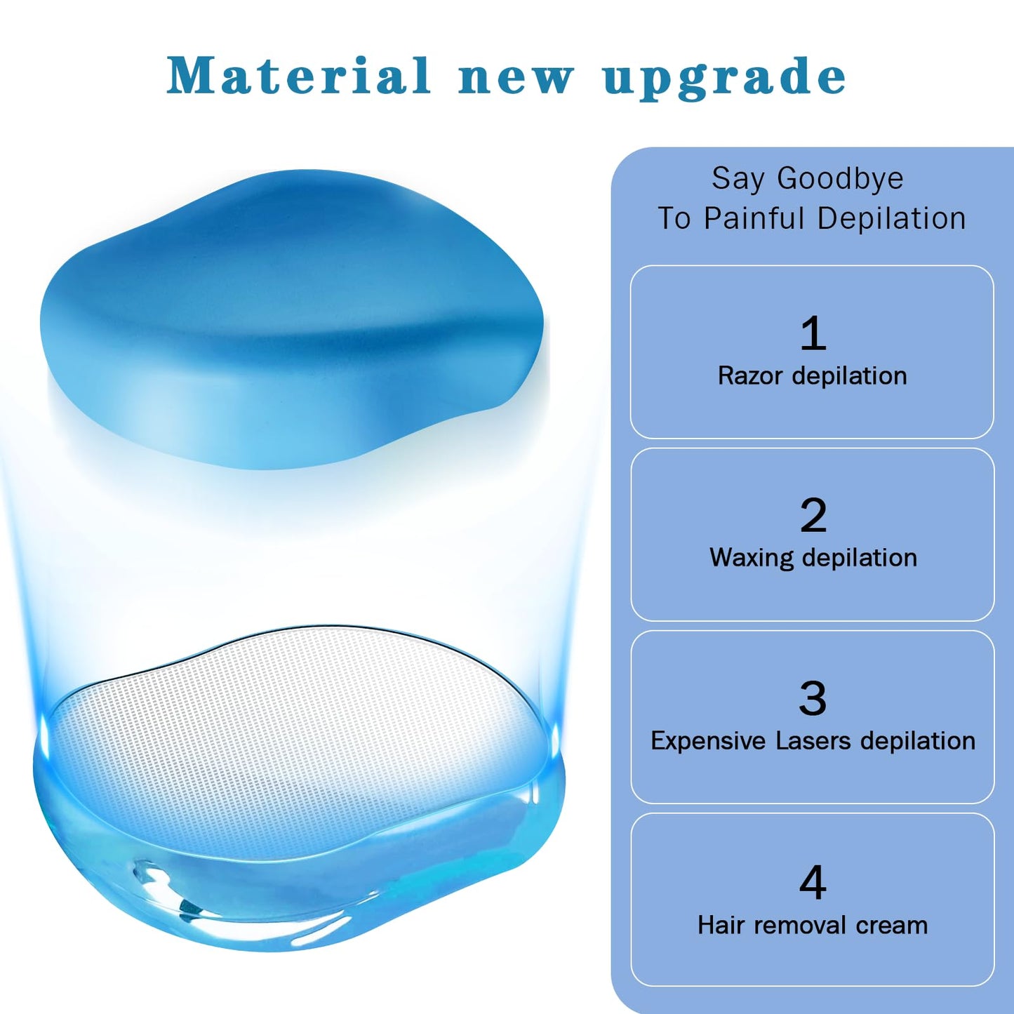 Crystal Hair Eraser for Women and Men, Reusable Crystal Hair Remover Magic Painless Exfoliation Hair Removal Tool, Magic Hair Eraser Device for Back Arms Legs (Sky Blue)