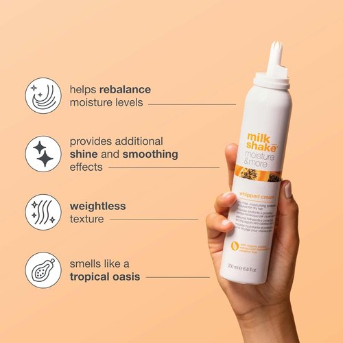 Milk_Shake Moisture & More Whipped Cream - No Rinse Hair Moisturizer Foam | Boost Shine & Softness | 6.8 fl oz (200 ml)