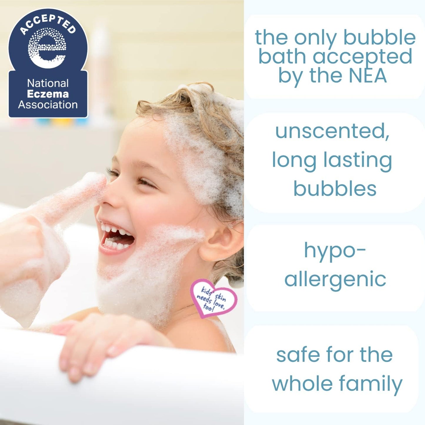 TruKid Eczema Relief Bundle - NEA-Approved Bubble Bath, Skin Cream & Body Wash | All-Natural, Unscented, Hydrating & Moisturizing for Sensitive Skin | 3-Piece Set
