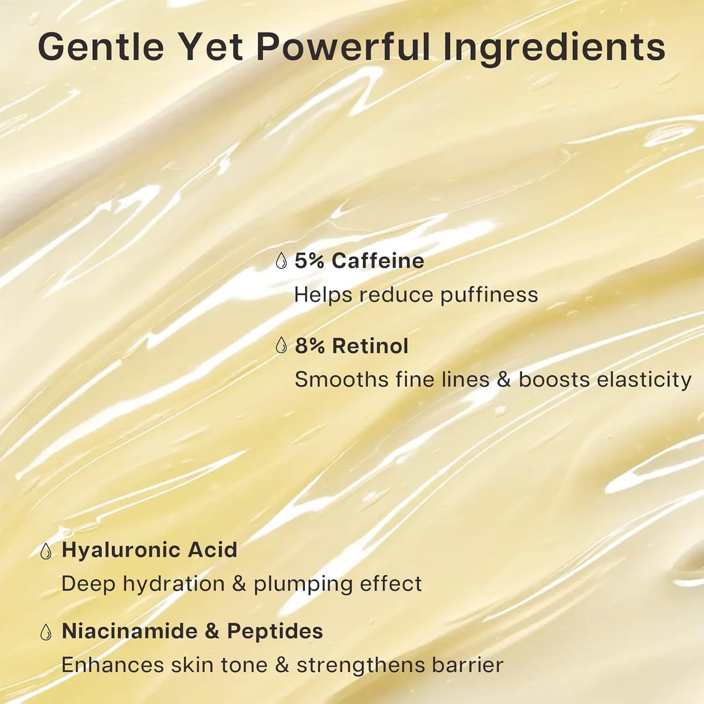 VRAIKO Eye Serum - Dark Circle & Puffiness Treatment with 5% Caffeine & 8% Retinol | 0.5 fl oz