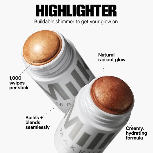 Milk Makeup Bronzer, Blush & Highlighter Set - Baked Bronzer, Werk Cream Blush & Lit Highlighter - Hydrating Formulas