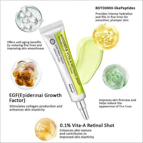 Botoxmix & Vita-A Retinol Shot Wrinkle-Lift Tightening Cream, Wrinkle-Lift Tightening Cream, effectively lifts and firms the skin, and reduces wrinkles and fine lines. (1PC)