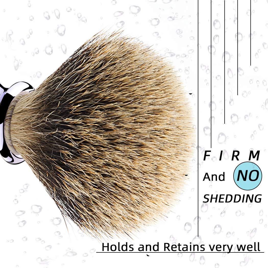 Grandslam Finest Badger Shaving Brush with Resin Handle- Engineered for the Best Shave of Your Life (Gray)