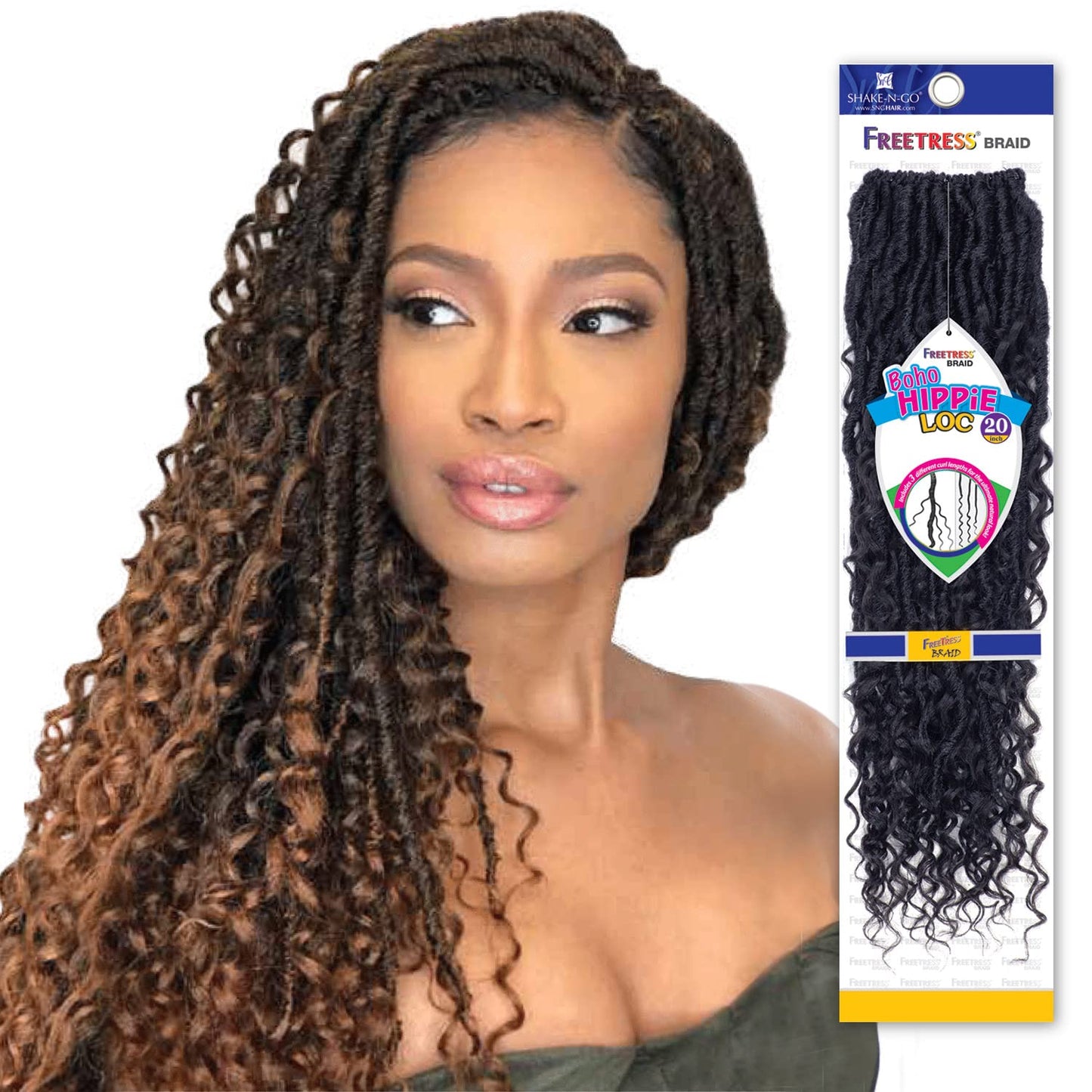 BOHO HIPPIE LOC 20" (1 Jet Black) - Freetress Synthetic Crochet Braiding Hair