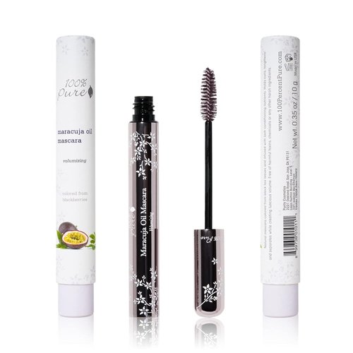 100% PURE Maracuja Oil Mascara - Dramatic Volume & Length, No Clumping | Vegan Blackberry - 0.35 oz