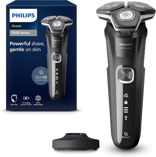 Philips Shaver Series 5000 - Wet & Dry Electric Shaver with Charging Stand | Model S5898/25