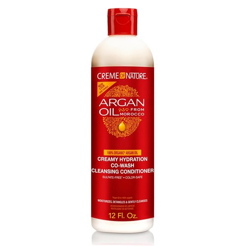 Creme of Nature Creamy Hydration Co-Wash | Sulfate-Free Cleansing Conditioner with Argan Oil, 12 oz