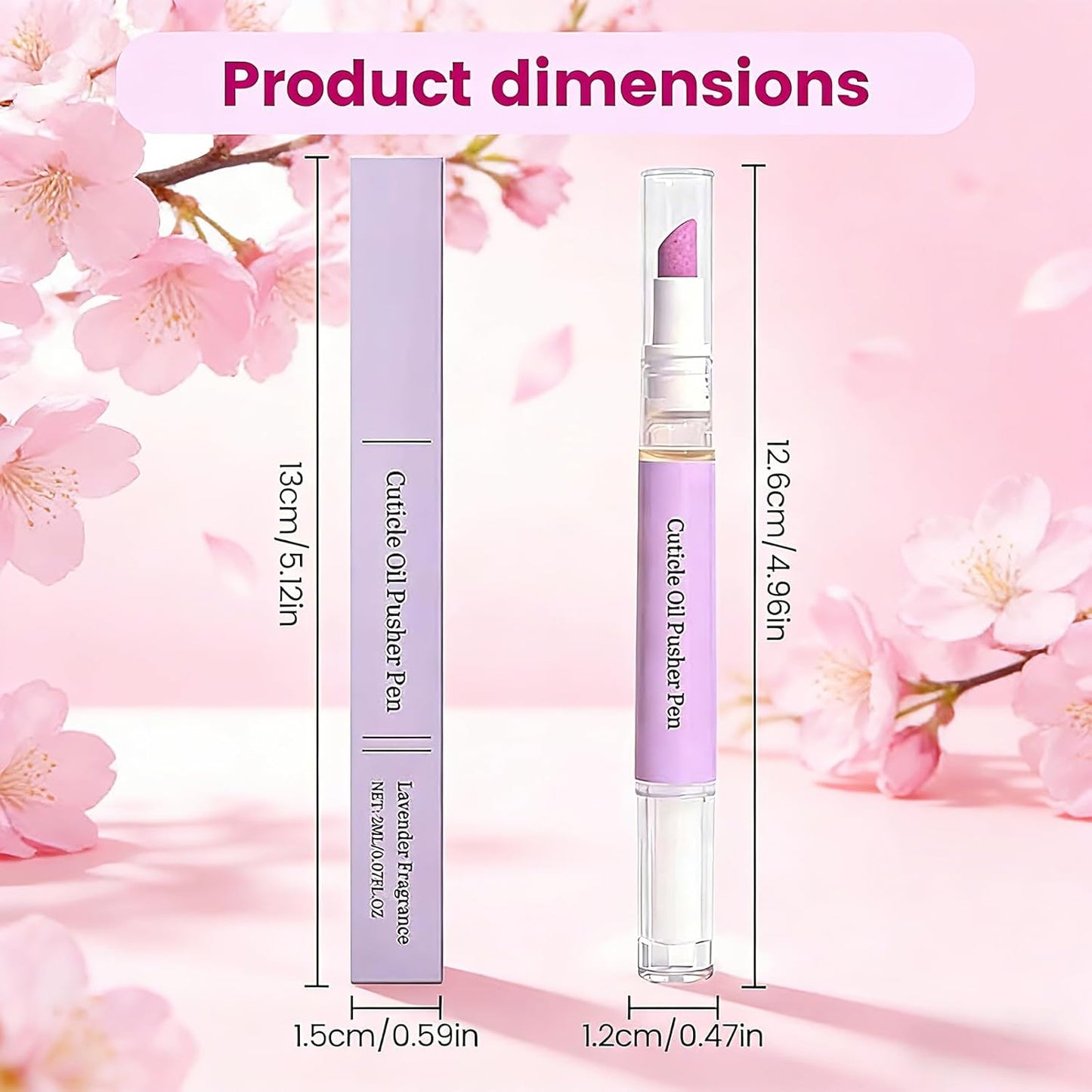 Cuticle Oil Pusher Pen (2 Pack) - Ceramic Cuticle Oil for Dry Nails & Cuticles, No Leak Travel Size Cuticle Pusher Pen, Moisturizing Nail Care Treatment for DIY Manicure & Salon Use