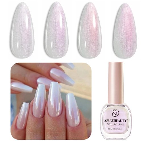 AZUREBEAUTY Chrome Quick Dry Nail Polish - Shine Pearl Lustrous Enamel for DIY Manicure & Pedicure