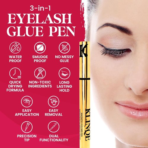 Black Eyeliner Magnetic Lash Glue - Latex-Free Adhesive for Strong Hold & Smudge-Proof Wear