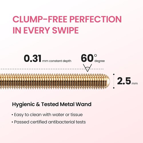 DERMALOGY by NEOGENLAB Extra Slim Metal Mascara - Long-Lasting Volumizing & Lengthening, Vegan, Black, 1 Count
