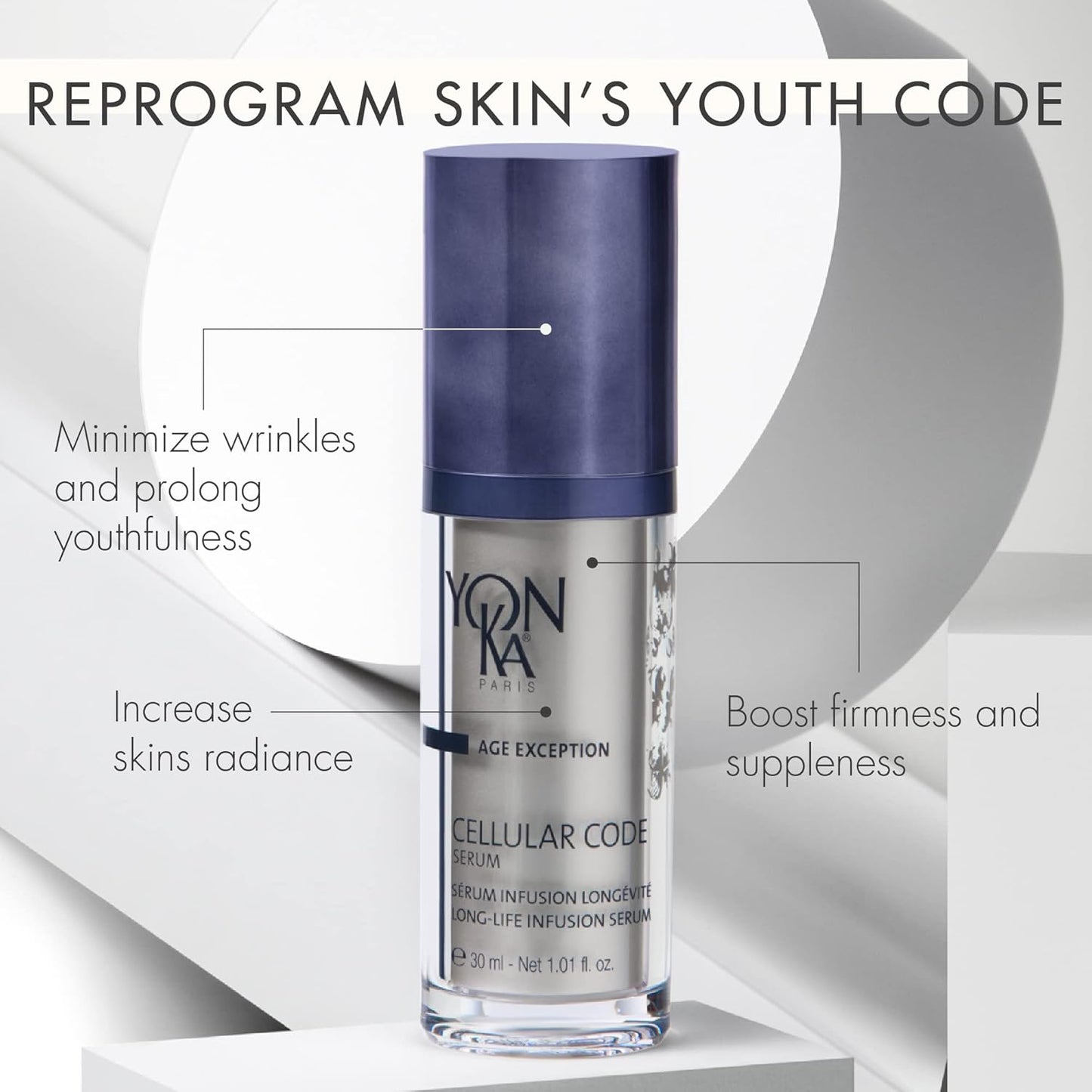 Yonka Cellular Code Serum - Anti-Aging Face Serum for Firm Skin & Reduced Wrinkles | Paraben-Free | 1.01 fl oz