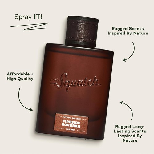 Dr. Squatch Natural Cologne for Men - Fireside Bourbon Scent with Scent-Lock Technology - 1.7 fl oz