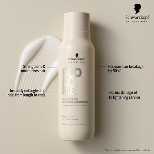 BlondMe Bond Repair Nourishing Conditioner - Moisturizes & Softens Blonde Hair | Lightweight & Detangling