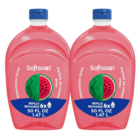 Softsoap Limited Edition Seasonal Scents - Extra Large 100 FL Oz Refill Bottles | Watermelon Liquid Hand Wash