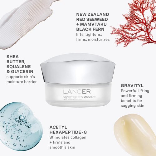 Lancer Skincare Gravity Defying Eye Cream - Firming & Hydrating for Lifting Crow's Feet | 0.5 Oz