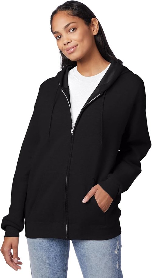 Hanes Men's Zip-Up Hoodie - EcoSmart Fleece Full-Zip Sweatshirt for Ultimate Comfort