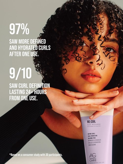 AG Care Re:Coil Curl Activator - Ultra-Nourishing Curl Cream with Keratin Amino Acids, 6 Fl Oz