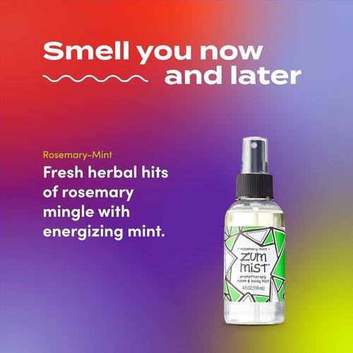 Indigo Wild Zum Mist Room & Body Spray - Aromatherapy Essential Oil - Rosemary-Mint Scent | 4 fl oz (2 Pack)