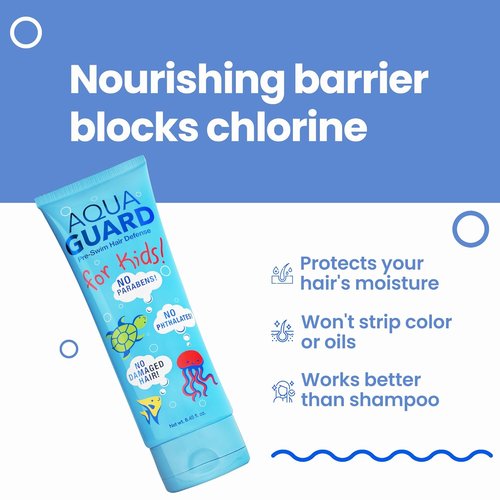 AQUA GUARD Pre-Swim Hair Defense for Kids - Chlorine Protection & Tangle Control | 8.45 oz, Color Safe
