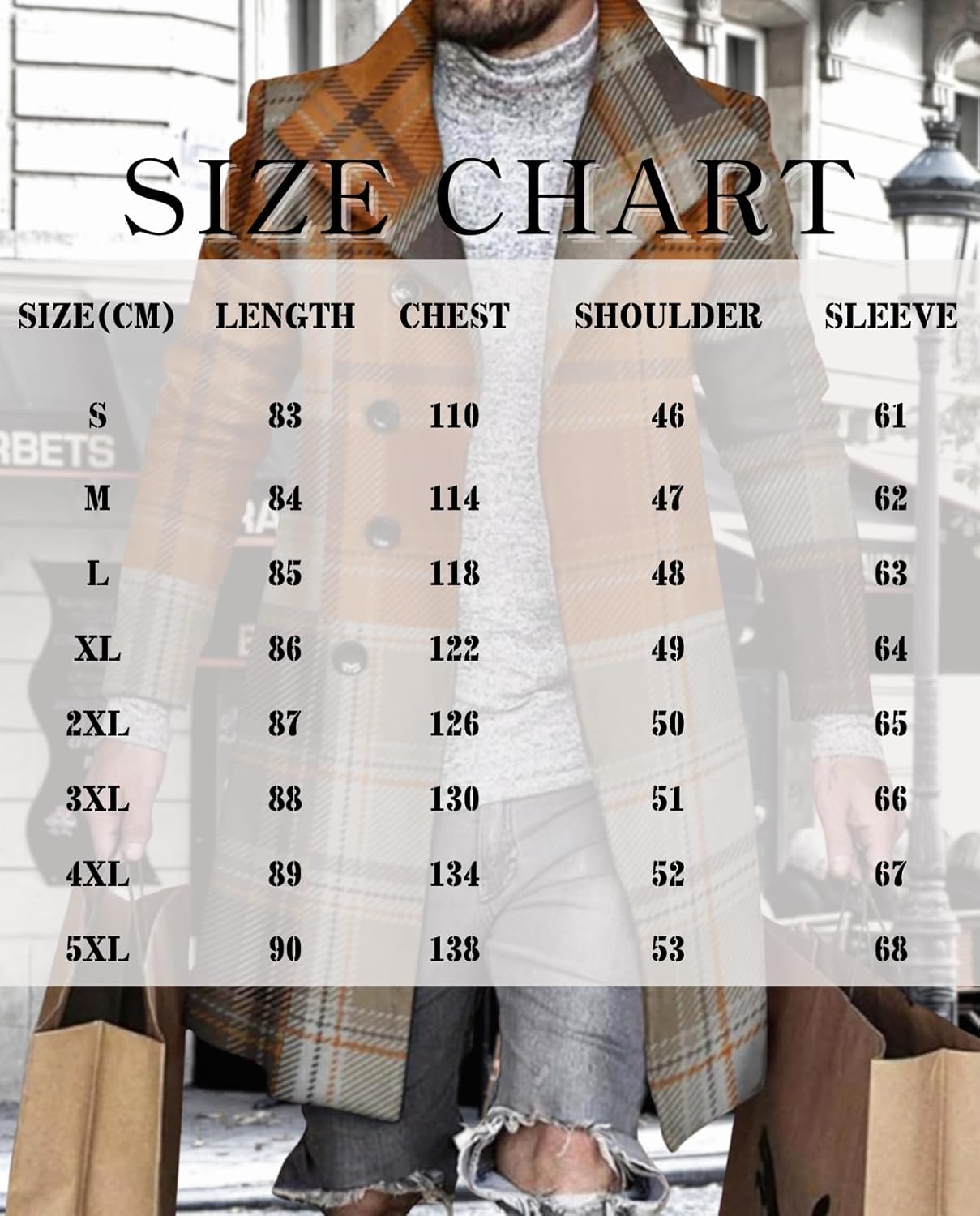 BIVENANT Men's Wool Blend Peacoat - Thermal Single Breasted Design | Casual Notched Collar Top Coat