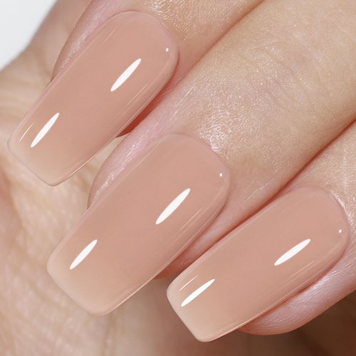 Beetles Nude Gel Nail Polish - 15ml Neutral Brown Base Color Fall Gel Polish Nail Concealer Mocha Sheer Translucent Effect Soak Off UV LED French Nail Art Manicure Gift for Women