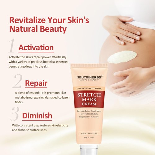 Neutriherbs Stretch Mark Cream - Nourishing Skin Care for Pregnancy & Weight Fluctuations | 3.88 Oz