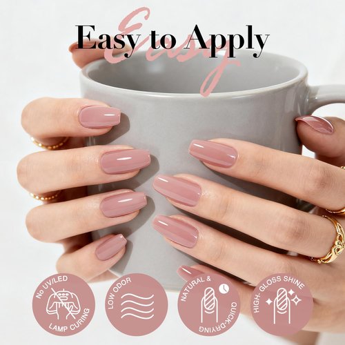 AZUREBEAUTY Nude Pink Nail Polish - Quick Dry, Long-Lasting Glossy Finish | 10ml for Salon-Quality Manicures