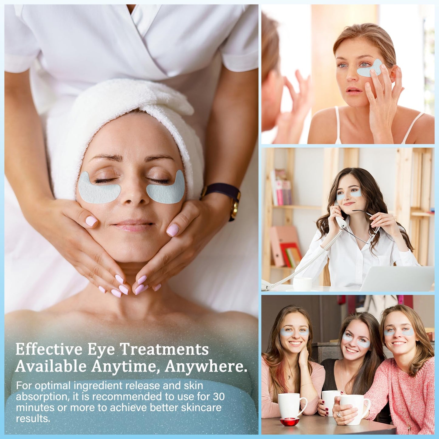 YOYORY Under Eye Patches - Eye Gel Masks for Wrinkles, Dark Circles, Puffy Eyes, Fine Lines, Eye Bags Treatment with Hyaluronic Acid Collagen Moisturizing Hydrating 15 Pairs,White