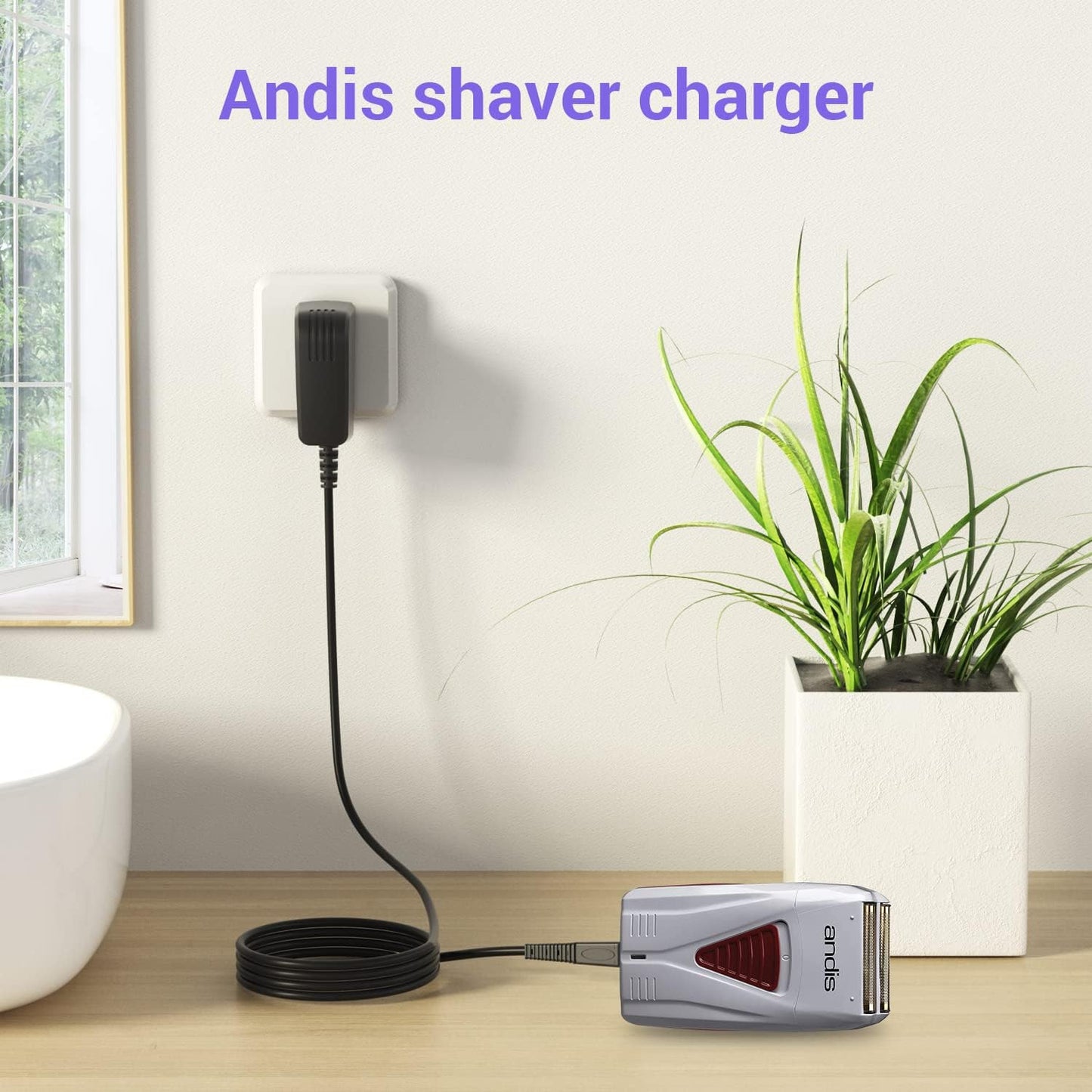 Andis 5V 1A Charger Adapter - Replacement Power Cord for 17150, 17165, TS-1 & TS-2 Foil Shavers