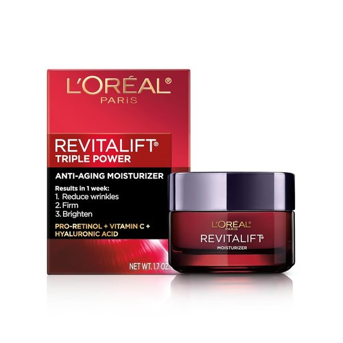 L'Oreal Paris Revitalift Triple Power Anti-Aging Face Moisturizer - Pro Retinol & Hyaluronic Acid, 1.7 Oz