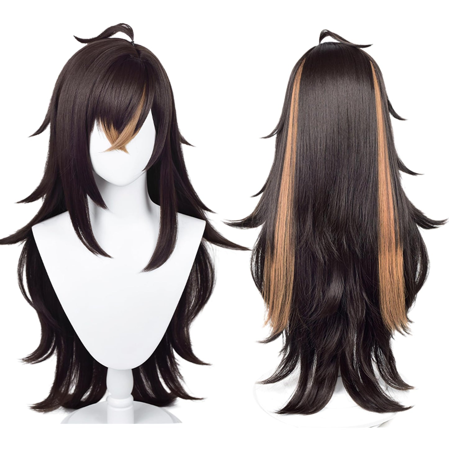 Genshin Impact Cosplay Wig for Dehya Sumeru Anime Wigs With Long Wavy Brown Hair Synthetic Fabric with Free Wig Cap for Comic Con, Cosplay Show, Halloween