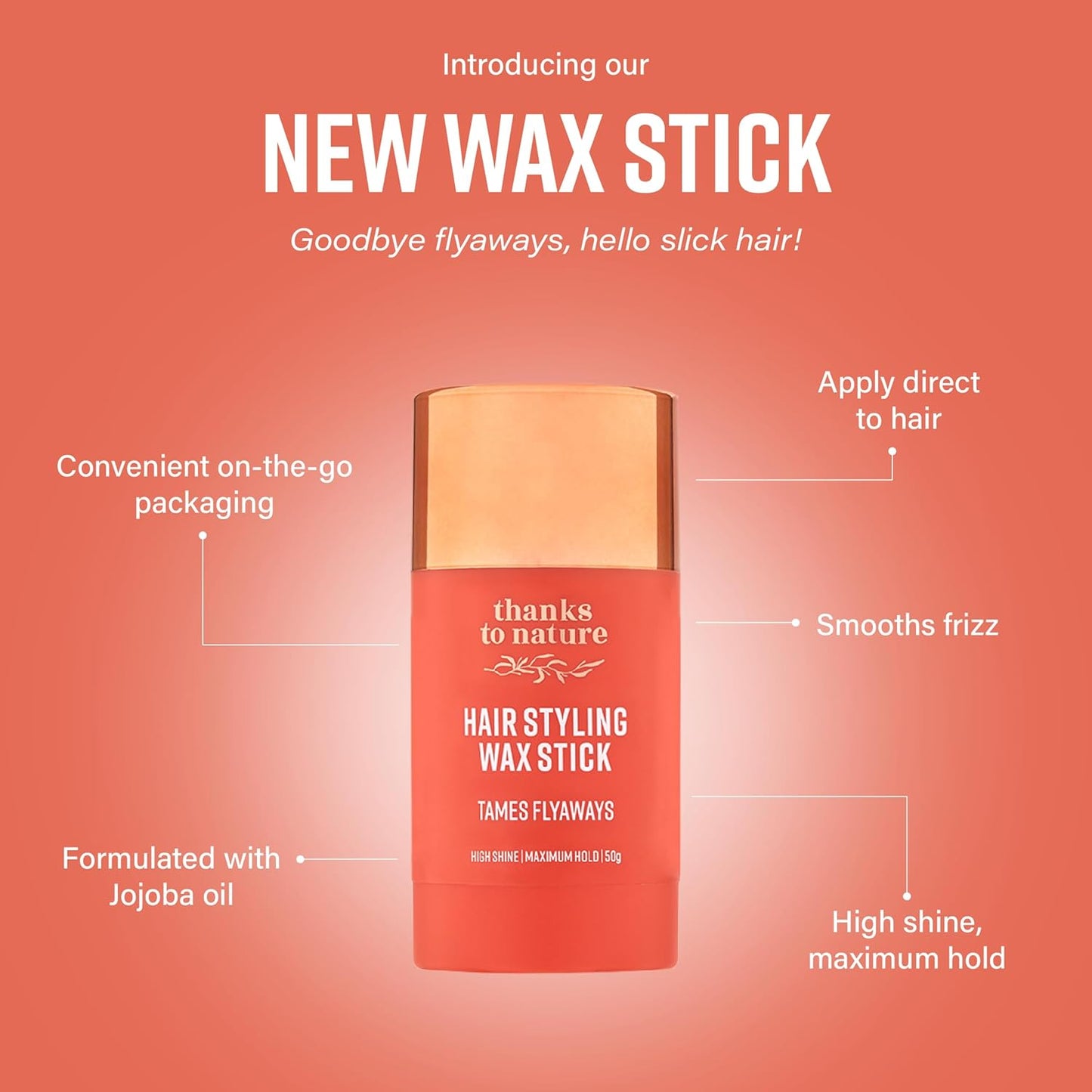Skiennix Hair Wax Stick - Maximum Hold & Shine for Slicked Back Styles | Edge Smoothing & Flyaway Control