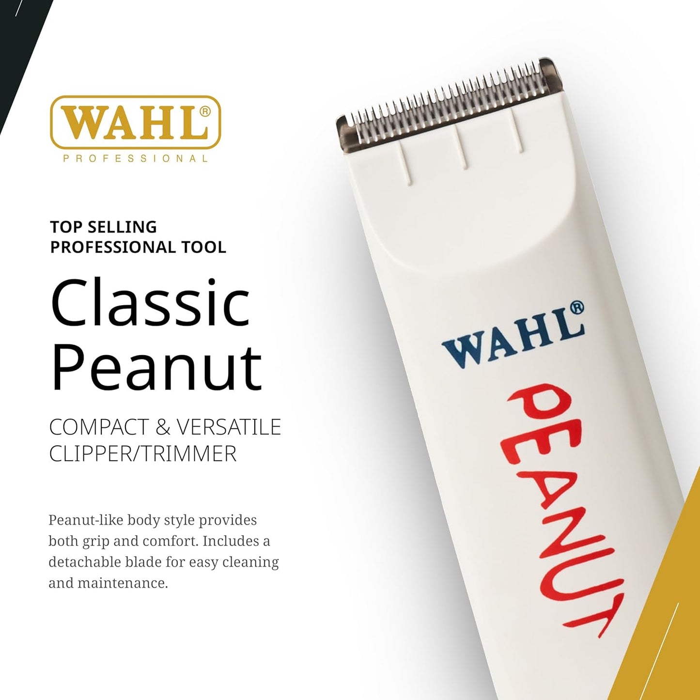 Wahl Professional Peanut Corded Trimmer - Compact & Lightweight Grooming Tool with 4 Guides & Accessories